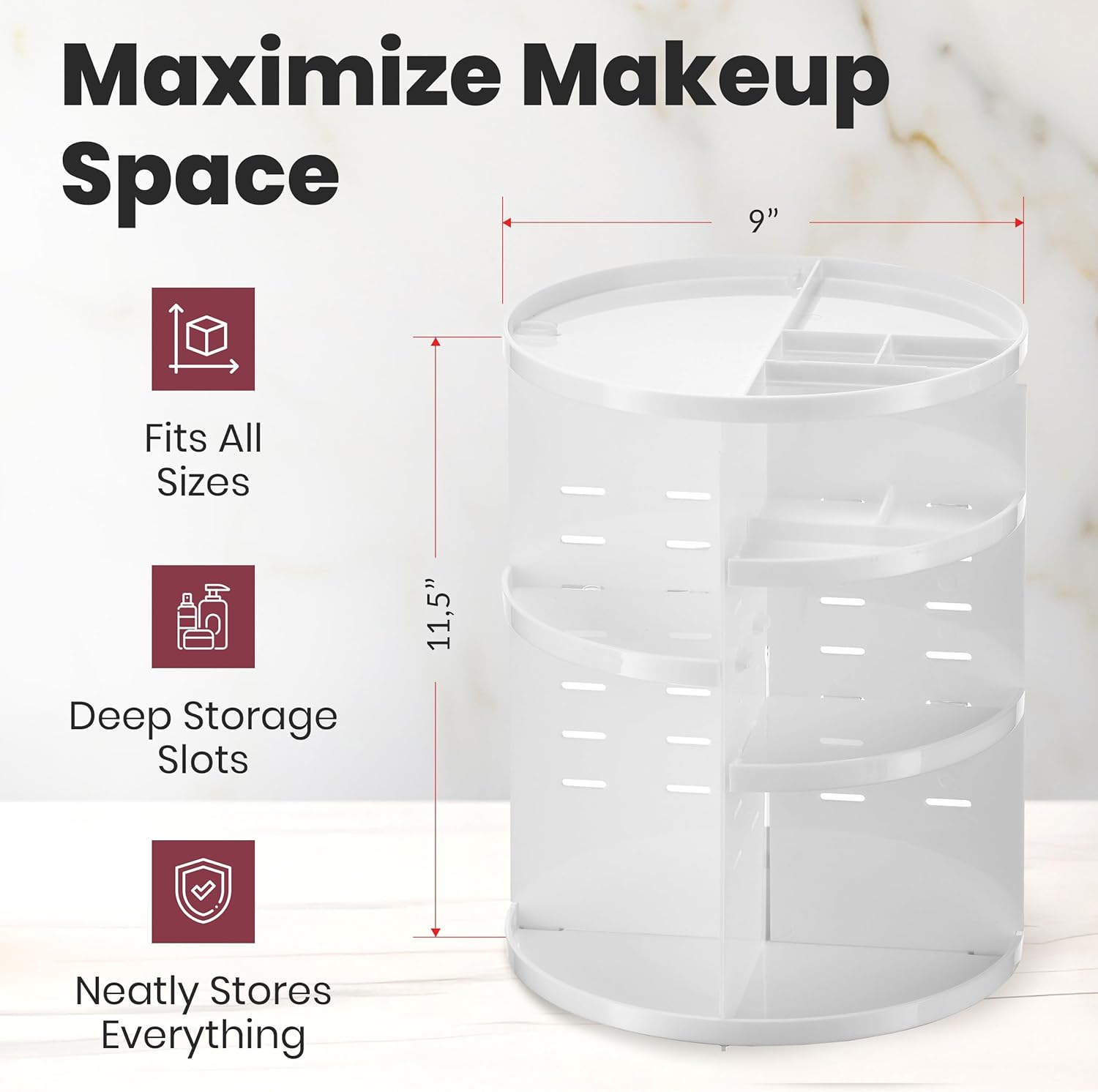 🧴 Organizador de Maquillaje Giratorio 360° – Gran Capacidad