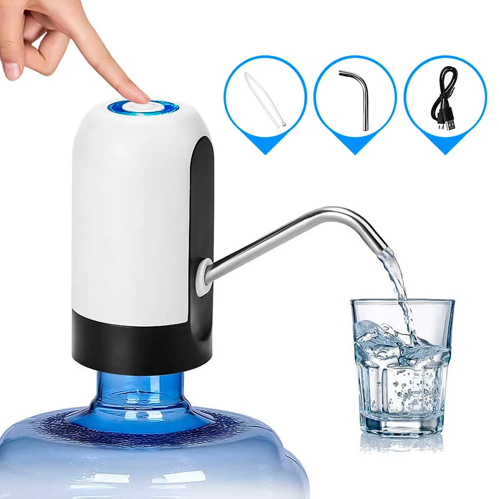 Dispensador de bebidas con interruptor automático, bomba de botella de agua, carga USB